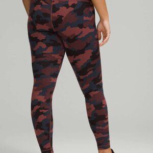 RARE Lululemon Wunder Train 25” Pink Camo Printed Leggings Women's  Camo Smoky 8